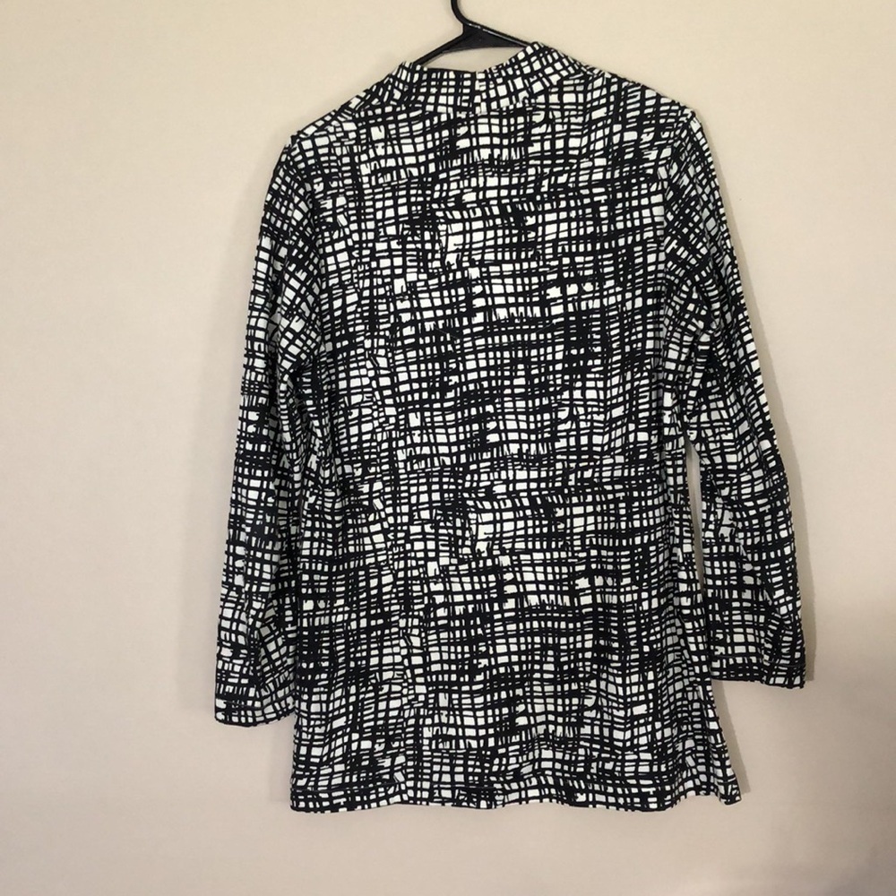 Chicos Polished Criss-Cross Print Pima Cotton Tunic SZ 1 medium patterned - Picture 8 of 9